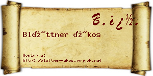 Blüttner Ákos névjegykártya
